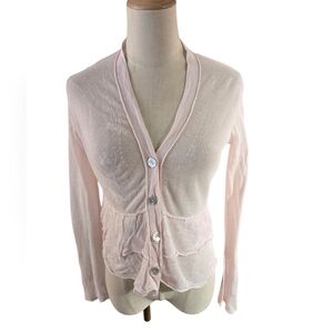 J. Jill Light Pink Button-Up Cardigan